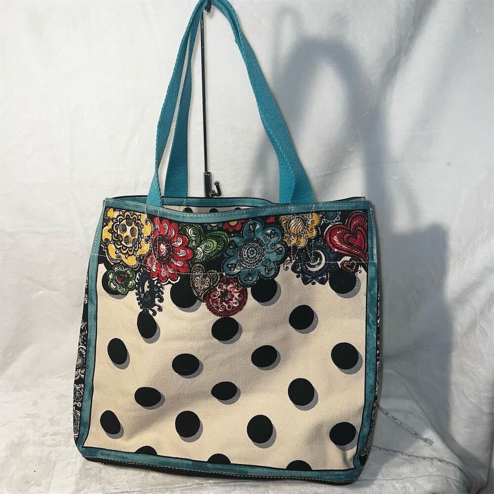 Brighton Summer of Love Artful Tote Bag Multicolor Hearts & Paisley - Picture 3 of 11